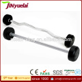 High Quality Safety Natural rubber casing barbell / Weightlifting Barbell
